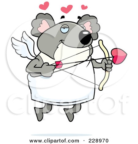Royalty-Free (RF) Clipart Illustration of a Koala Cupid by Cory Thoman