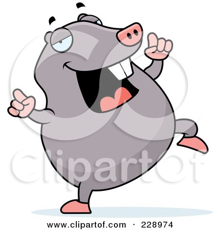 Royalty-Free (RF) Clipart Illustration of a Mole Doing A Happy Dance by Cory Thoman