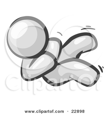 Clipart Illustration of a Happy White Man Rolling On The Floor And Giggling With Laughter by Leo Blanchette