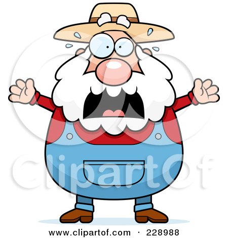 Royalty-Free (RF) Clipart Illustration of a Stressed Old Farmer by Cory Thoman