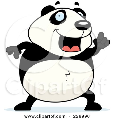 Royalty-Free (RF) Clipart Illustration of a Panda With An Idea by Cory Thoman