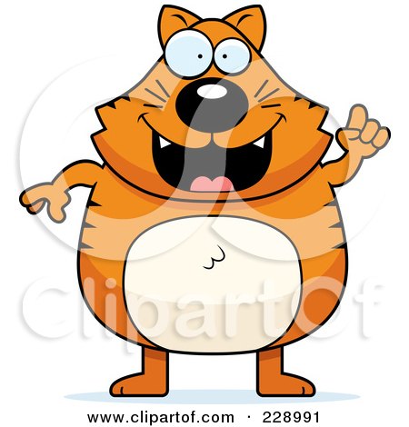 Royalty-Free (RF) Clipart Illustration of a Ginger Cat With An Idea by Cory Thoman