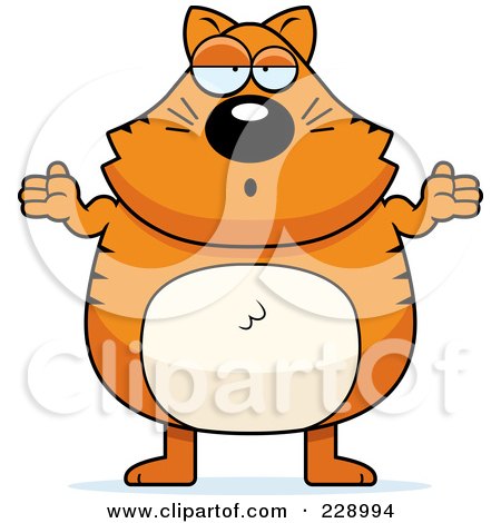 Royalty-Free (RF) Clipart Illustration of a Ginger Cat Shrugging by Cory Thoman