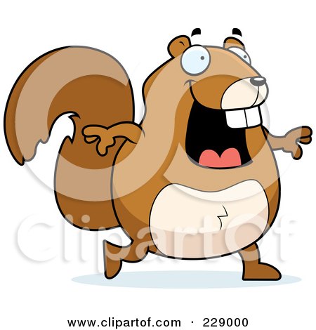 Royalty-Free (RF) Clipart Illustration of a Squirrel Walking by Cory Thoman