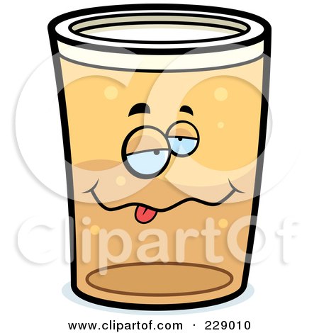 Royalty-Free (RF) Clipart Illustration of a Drunk Pint Of Beer by Cory Thoman