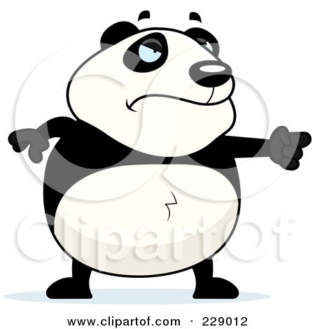 Royalty-Free (RF) Clipart Illustration of a Mad Panda Pointing by Cory Thoman