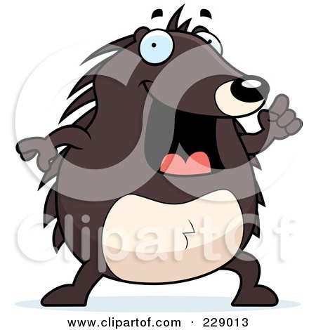 Royalty-Free (RF) Clipart Illustration of a Hedgehog With An Idea by Cory Thoman