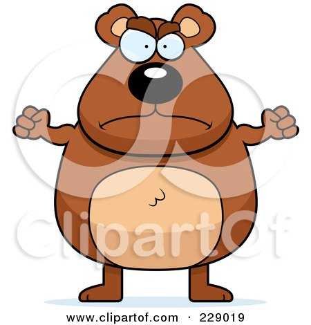 Royalty-Free (RF) Clipart Illustration of a Mad Bear by Cory Thoman