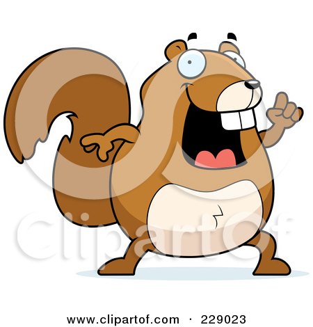 Royalty-Free (RF) Clipart Illustration of a Squirrel With An Idea by Cory Thoman