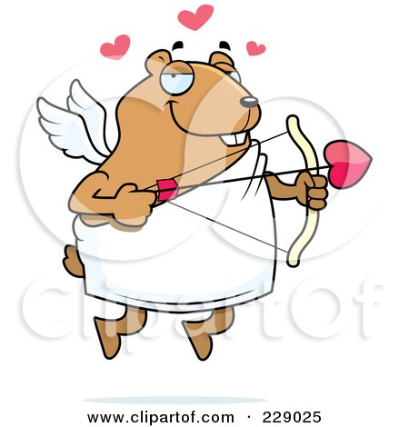Royalty-Free (RF) Clipart Illustration of a Hamster Cupid by Cory Thoman