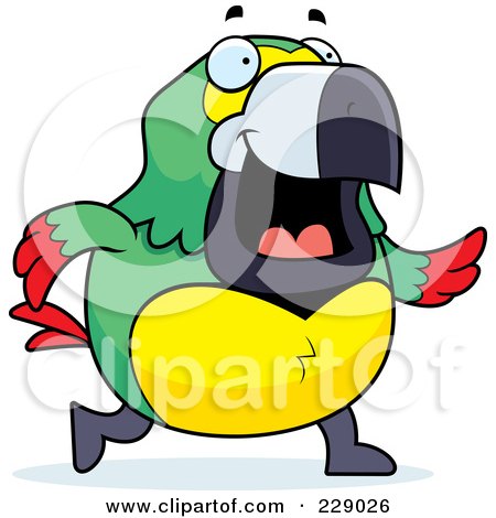 Royalty-Free (RF) Clipart Illustration of a Parrot Walking by Cory Thoman