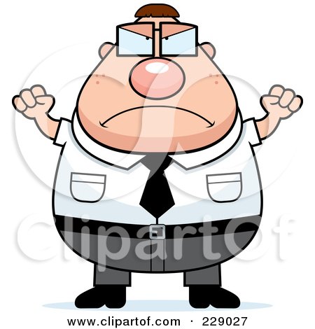 Royalty-Free (RF) Clipart Illustration of a Mad Plump Nerd Man by Cory Thoman