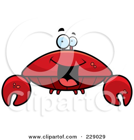 Royalty-Free (RF) Clipart Illustration of a Happy Crab by Cory Thoman
