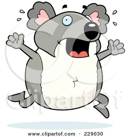 Royalty-Free (RF) Clipart Illustration of a Koala Running Scared by Cory Thoman