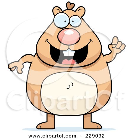 Royalty-Free (RF) Clipart Illustration of a Hamster With An Idea by Cory Thoman