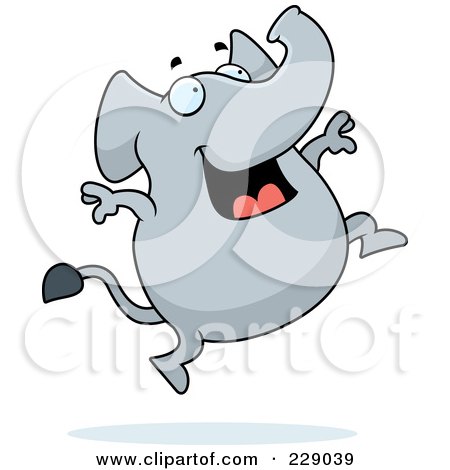Royalty-Free (RF) Clipart Illustration of an Elephant Jumping by Cory Thoman