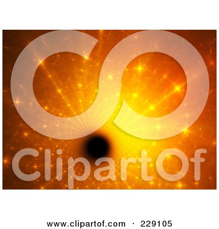 Royalty-Free (RF) Clipart Illustration of a Background Of A Glowing Orange Vortex With A Dark Hole by chrisroll
