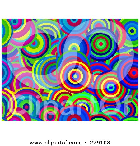 Royalty-Free (RF) Clipart Illustration of a Vibrant Circle Pattern Background by chrisroll