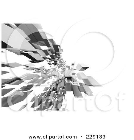 Royalty-Free (RF) Clipart Illustration of 3d Metal Shards Floating by chrisroll