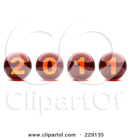 Royalty-Free (RF) Clipart Illustration of 3d New Year 2011 Balls by chrisroll
