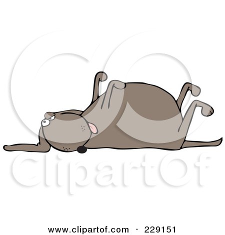 Royalty-Free (RF) Clipart Illustration of a Stiff, Dead Dog With His Legs Up In The Air by djart
