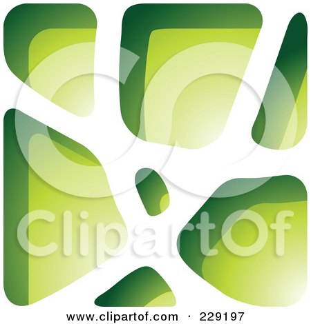 Royalty-Free (RF) Clipart Illustration of a Green Stone Like Paper Cut Out Logo Icon - 4 by cidepix