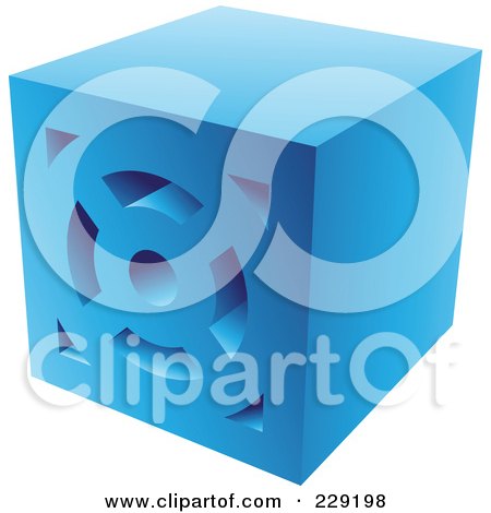 Royalty-Free (RF) Clipart Illustration of a Blue Brick Logo Icon - 2 by cidepix