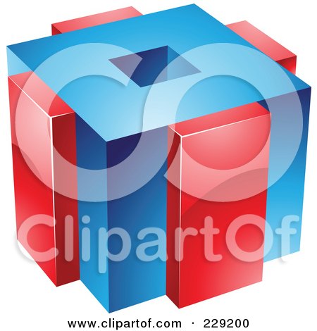 Royalty-Free (RF) Clipart Illustration of a 3d Blue And Red Cubic Logo Icon - 1 by cidepix