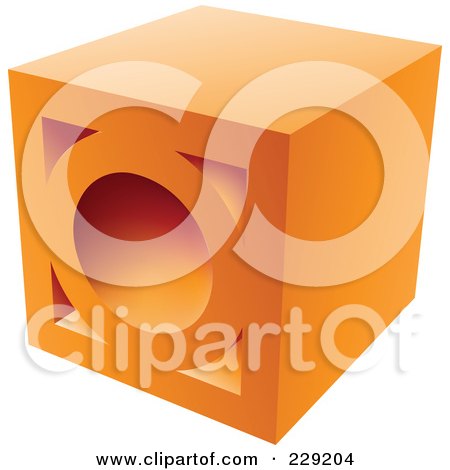 Royalty-Free (RF) Clipart Illustration of an Orange Brick Logo Icon - 2 by cidepix