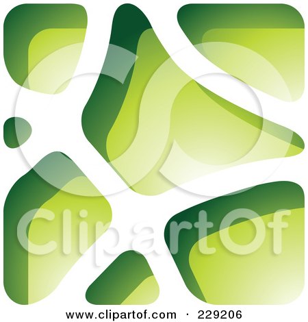 Royalty-Free (RF) Clipart Illustration of a Green Stone Like Paper Cut Out Logo Icon - 5 by cidepix