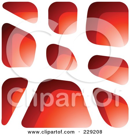 Royalty-Free (RF) Clipart Illustration of a Red Stone Like Paper Cut Out Logo Icon by cidepix