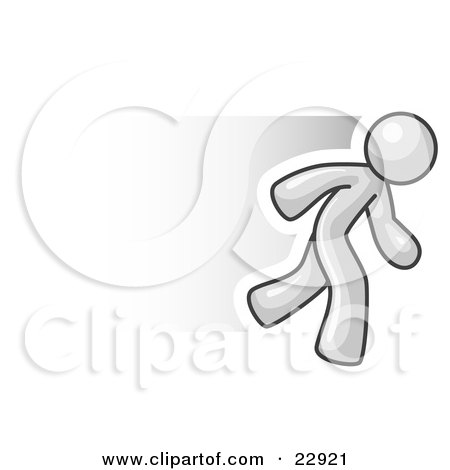 Clipart Illustration of a Speedy White Business Man Running by Leo Blanchette