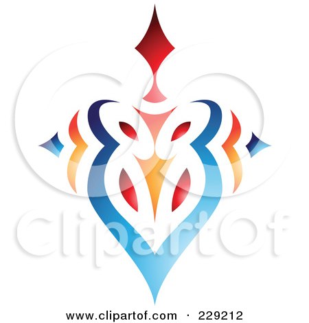 Royalty-Free (RF) Clipart Illustration of a Vibrant Colorful Abstract Logo Icon - 4 by cidepix