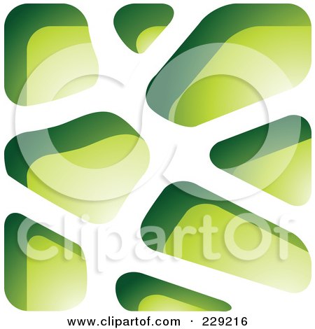 Royalty-Free (RF) Clipart Illustration of a Green Stone Like Paper Cut Out Logo Icon - 3 by cidepix