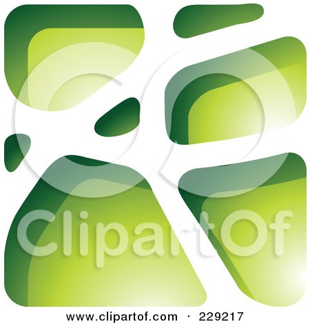 Royalty-Free (RF) Clipart Illustration of a Green Stone Like Paper Cut Out Logo Icon by cidepix