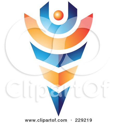 Royalty-Free (RF) Clipart Illustration of a Vibrant Colorful Abstract Logo Icon - 7 by cidepix