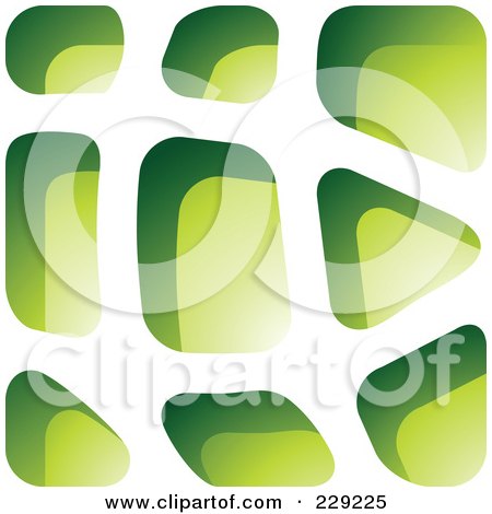 Royalty-Free (RF) Clipart Illustration of a Green Stone Like Paper Cut Out Logo Icon - 7 by cidepix