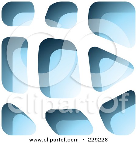 Royalty-Free (RF) Clipart Illustration of a Blue Stone Like Paper Cut Out Logo Icon - 2 by cidepix