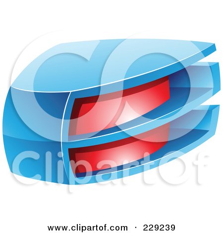 Royalty-Free (RF) Clipart Illustration of an Abstract Red And Blue Logo Icon by cidepix
