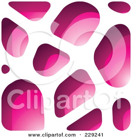 Royalty-Free (RF) Clipart Illustration of a Pink Stone Like Paper Cut Out Logo Icon by cidepix