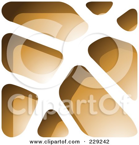 Royalty-Free (RF) Clipart Illustration of a Brown Stone Like Paper Cut Out Logo Icon by cidepix