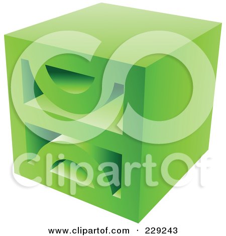 Royalty-Free (RF) Clipart Illustration of a Green Brick Logo Icon - 2 by cidepix