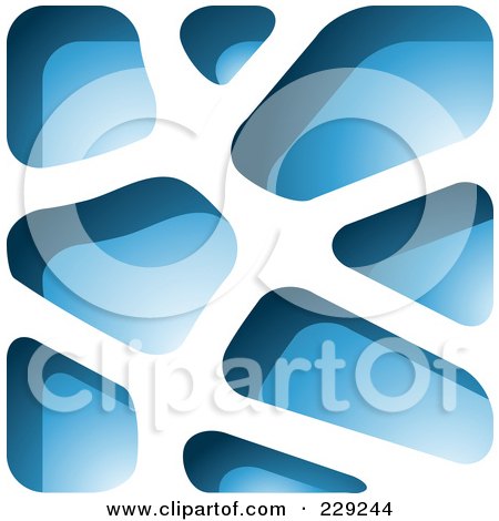Royalty-Free (RF) Clipart Illustration of a Blue Stone Like Paper Cut Out Logo Icon - 1 by cidepix