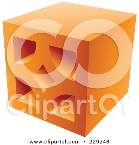 Royalty-Free (RF) Clipart Illustration of an Orange Brick Logo Icon - 3 by cidepix