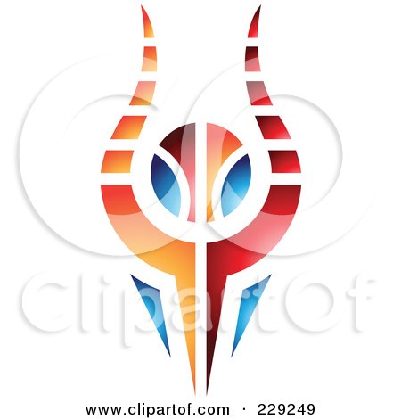 Royalty-Free (RF) Clipart Illustration of a Vibrant Colorful Abstract Logo Icon - 9 by cidepix