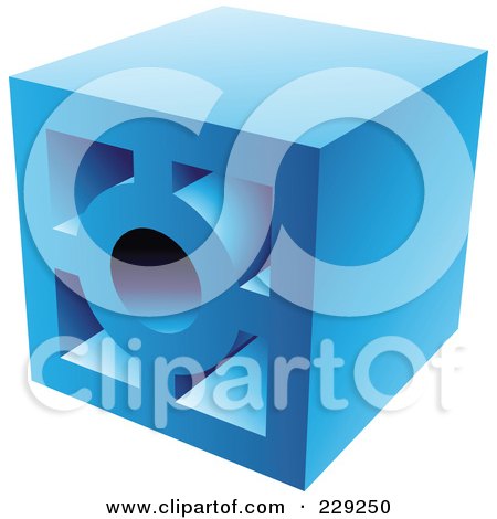 Royalty-Free (RF) Clipart Illustration of a Blue Brick Logo Icon - 1 by cidepix