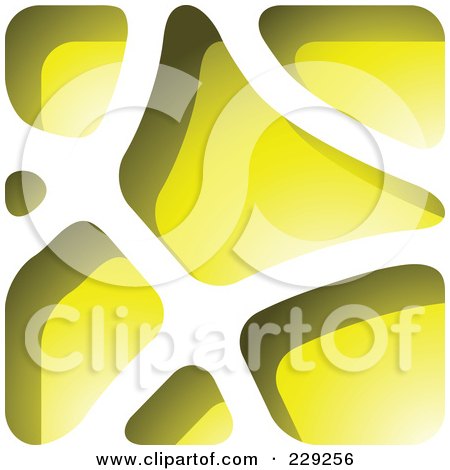 Royalty-Free (RF) Clipart Illustration of a Yellow Stone Like Paper Cut Out Logo Icon by cidepix