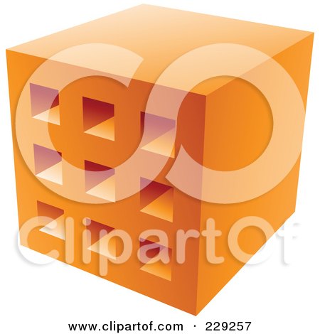 Royalty-Free (RF) Clipart Illustration of an Orange Brick Logo Icon - 1 by cidepix