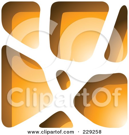 Royalty-Free (RF) Clipart Illustration of an Orange Stone Like Paper Cut Out Logo Icon by cidepix