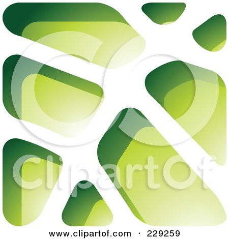 Royalty-Free (RF) Clipart Illustration of a Green Stone Like Paper Cut Out Logo Icon - 2 by cidepix